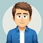 DALL·E 2023-11-28 18.09.50 - Transform the photo of a young man with short brown hair and a blue button-up shirt into a South Park style cartoon character. The cartoon should capt